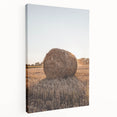 Farmhouse Wall Art - Hay Bale at Sunset for Rustic Country Decor