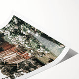 Farmhouse Wall Art - Rustic Barn with Garden Flowers for Country Decor