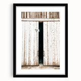 Rustic Farmhouse Wall Art with Wooden Barn Door - Vintage Country Style