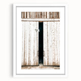Rustic Farmhouse Wall Art with Wooden Barn Door - Vintage Country Style