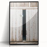 Rustic Farmhouse Wall Art with Wooden Barn Door - Vintage Country Style