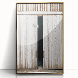 Rustic Farmhouse Wall Art with Wooden Barn Door - Vintage Country Style