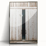 Rustic Farmhouse Wall Art with Wooden Barn Door - Vintage Country Style