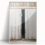 Rustic Farmhouse Wall Art with Wooden Barn Door - Vintage Country Style