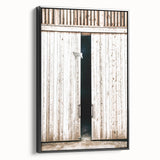 Rustic Farmhouse Wall Art with Wooden Barn Door - Vintage Country Style
