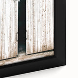 Rustic Farmhouse Wall Art with Wooden Barn Door - Vintage Country Style