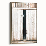 Rustic Farmhouse Wall Art with Wooden Barn Door - Vintage Country Style