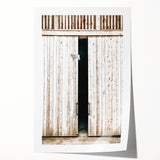 Rustic Farmhouse Wall Art with Wooden Barn Door - Vintage Country Style