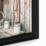 Rustic Farmhouse Barn Door Wall Art with Milk Cans - Country Style Decor