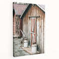 Rustic Farmhouse Barn Door Wall Art with Milk Cans - Country Style Decor