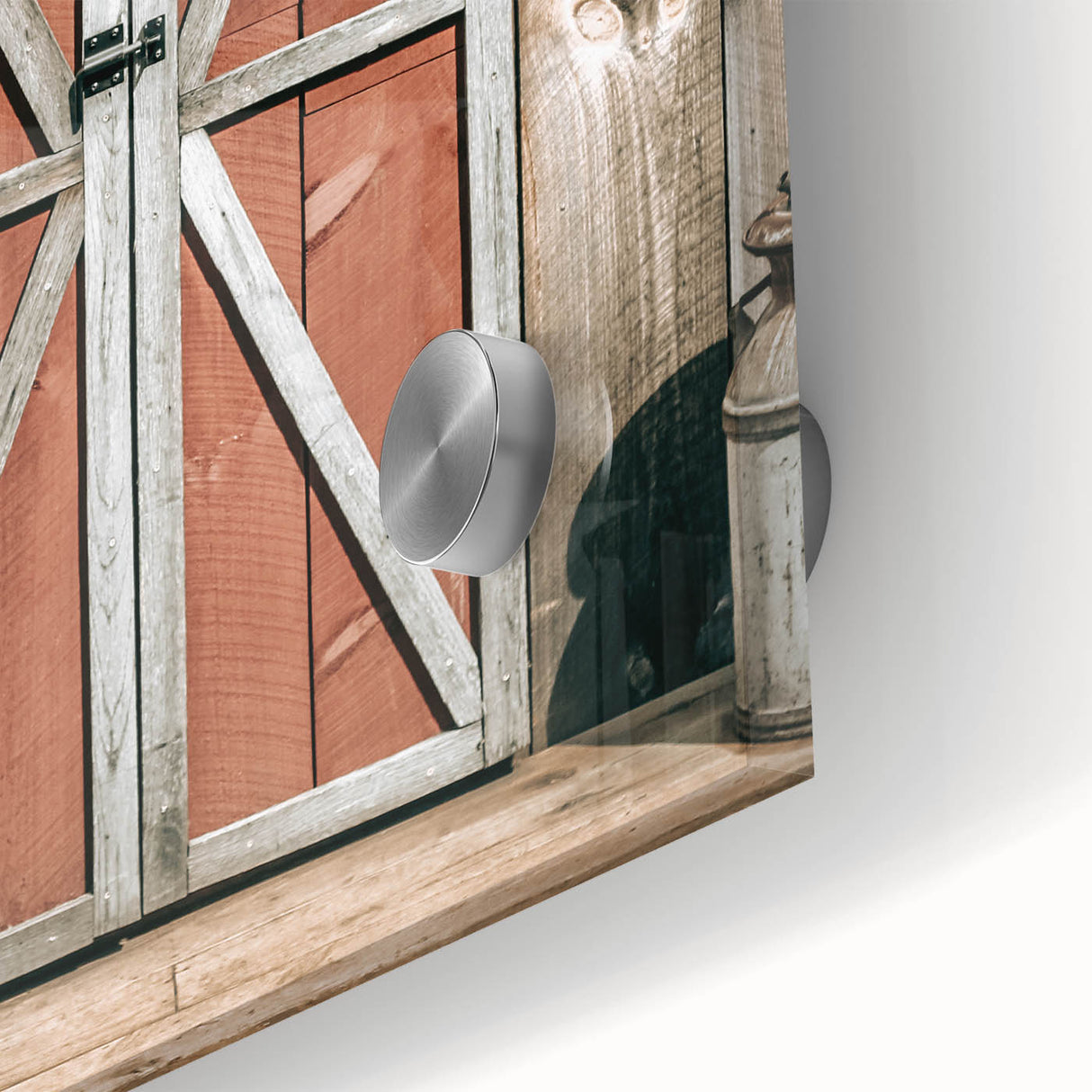 Rustic Barn Door Wall Art - Vintage Farmhouse Style with Milk Cans