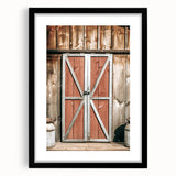 Rustic Barn Door Wall Art - Vintage Farmhouse Style with Milk Cans
