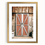 Rustic Barn Door Wall Art - Vintage Farmhouse Style with Milk Cans