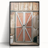 Rustic Barn Door Wall Art - Vintage Farmhouse Style with Milk Cans