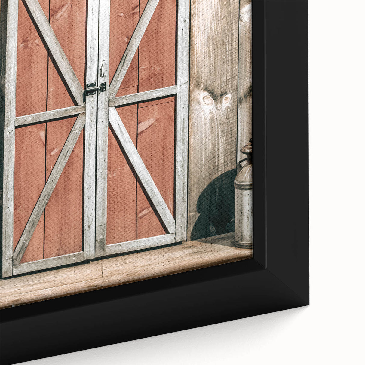 Rustic Barn Door Wall Art - Vintage Farmhouse Style with Milk Cans