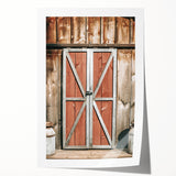 Rustic Barn Door Wall Art - Vintage Farmhouse Style with Milk Cans