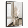 Rustic Farmhouse Wall Art: Antique Milk Can with Pampas Grass Décor