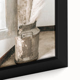 Rustic Farmhouse Wall Art: Antique Milk Can with Pampas Grass Décor