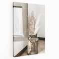 Rustic Farmhouse Wall Art: Antique Milk Can with Pampas Grass Décor