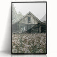Vintage Farmhouse Wall Art: Rustic Barn with Dandelion Meadow