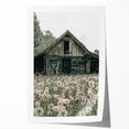Vintage Farmhouse Wall Art: Rustic Barn with Dandelion Meadow