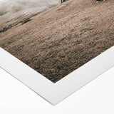 Farmhouse Wall Art: Rustic Fence on Misty Hillside Landscape Décor