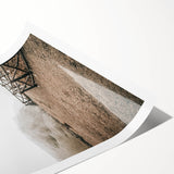 Farmhouse Wall Art: Rustic Fence on Misty Hillside Landscape Décor