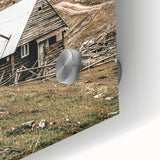 Farmhouse Wall Art: Rustic Cabin in Mountain Landscape Décor