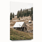Farmhouse Wall Art: Rustic Cabin in Mountain Landscape Décor