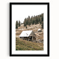Farmhouse Wall Art: Rustic Cabin in Mountain Landscape Décor
