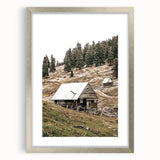Farmhouse Wall Art: Rustic Cabin in Mountain Landscape Décor