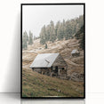 Farmhouse Wall Art: Rustic Cabin in Mountain Landscape Décor