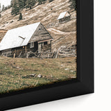 Farmhouse Wall Art: Rustic Cabin in Mountain Landscape Décor
