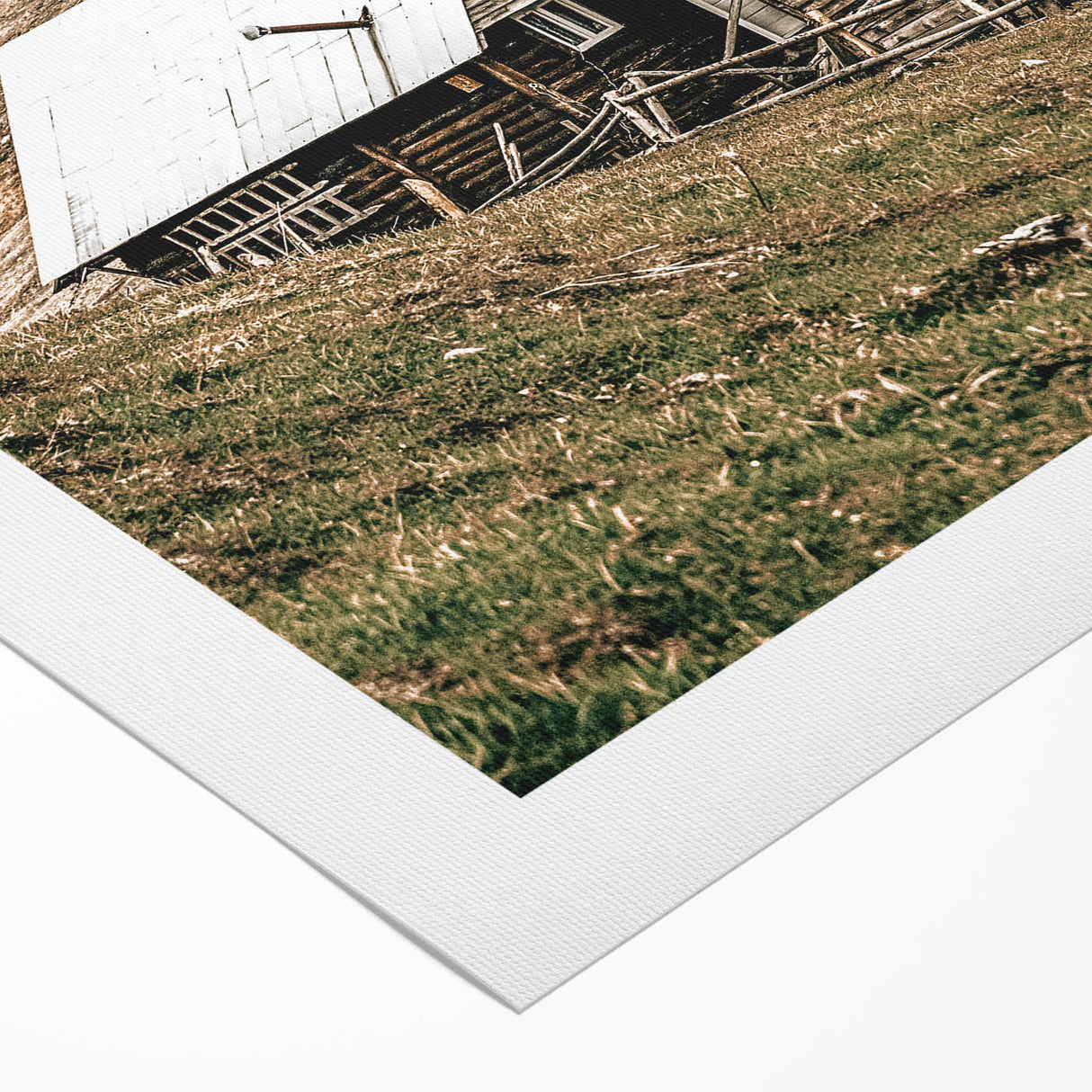 Farmhouse Wall Art: Rustic Cabin in Mountain Landscape Décor