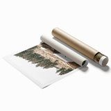 Farmhouse Wall Art: Rustic Cabin in Mountain Landscape Décor