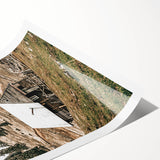 Farmhouse Wall Art: Rustic Cabin in Mountain Landscape Décor