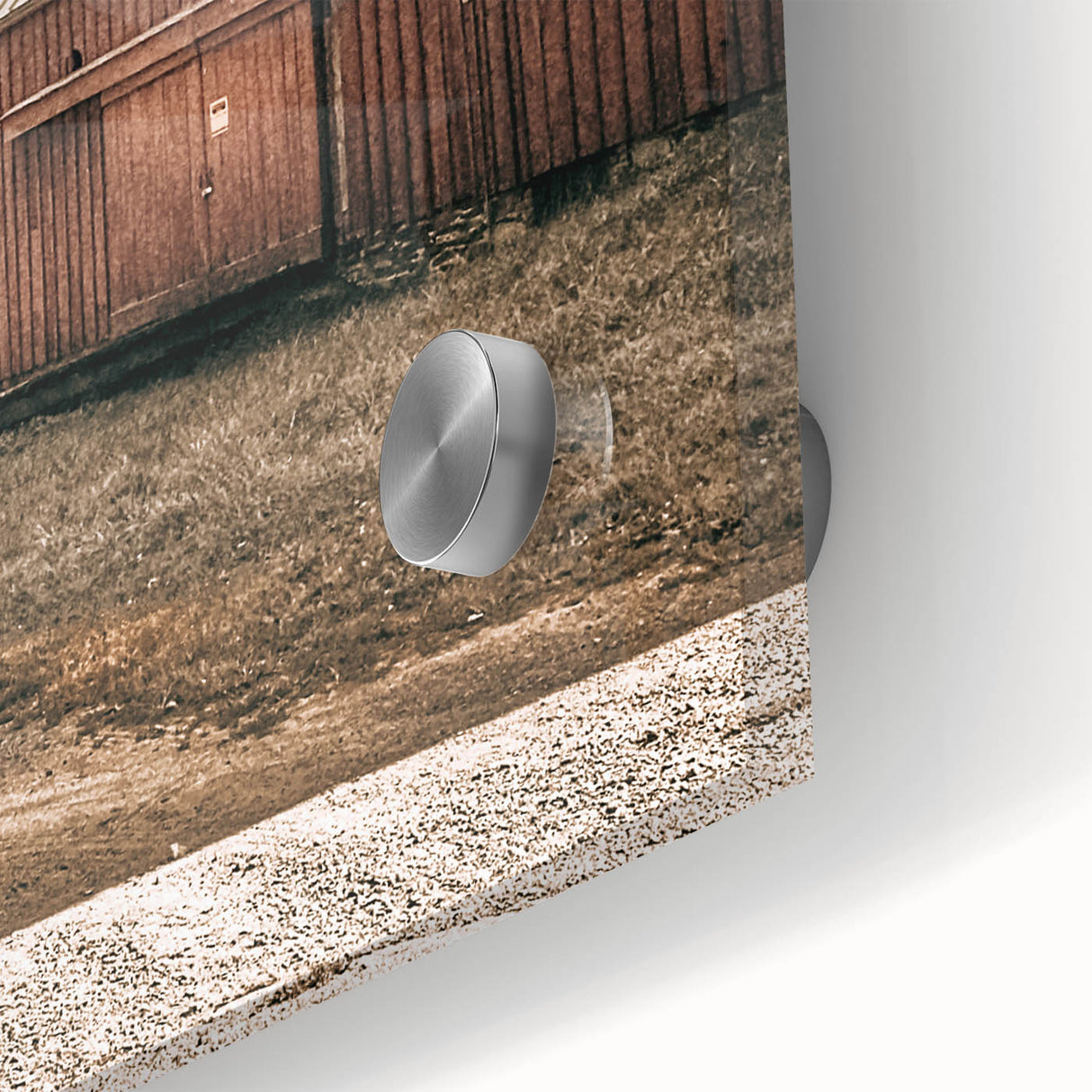 Farmhouse Wall Art: Rustic Red Barn with Metal Roof Country Décor