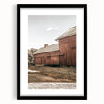Farmhouse Wall Art: Rustic Red Barn with Metal Roof Country Décor