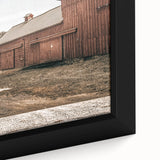 Farmhouse Wall Art: Rustic Red Barn with Metal Roof Country Décor