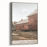 Farmhouse Wall Art: Rustic Red Barn with Metal Roof Country Décor
