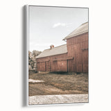 Farmhouse Wall Art: Rustic Red Barn with Metal Roof Country Décor