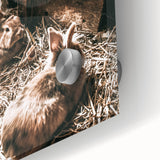 Farmhouse Wall Art: Cozy Rabbits in Rustic Barn Décor