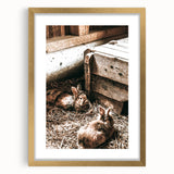 Farmhouse Wall Art: Cozy Rabbits in Rustic Barn Décor