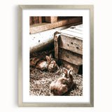 Farmhouse Wall Art: Cozy Rabbits in Rustic Barn Décor
