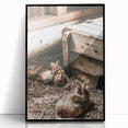 Farmhouse Wall Art: Cozy Rabbits in Rustic Barn Décor