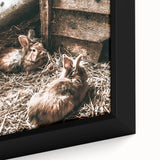 Farmhouse Wall Art: Cozy Rabbits in Rustic Barn Décor