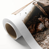 Farmhouse Wall Art: Cozy Rabbits in Rustic Barn Décor