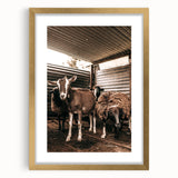 Farmhouse Wall Art: Rustic Barn with Goats and Sheep Country Décor
