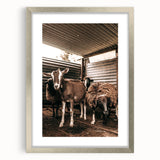 Farmhouse Wall Art: Rustic Barn with Goats and Sheep Country Décor