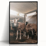 Farmhouse Wall Art: Rustic Barn with Goats and Sheep Country Décor